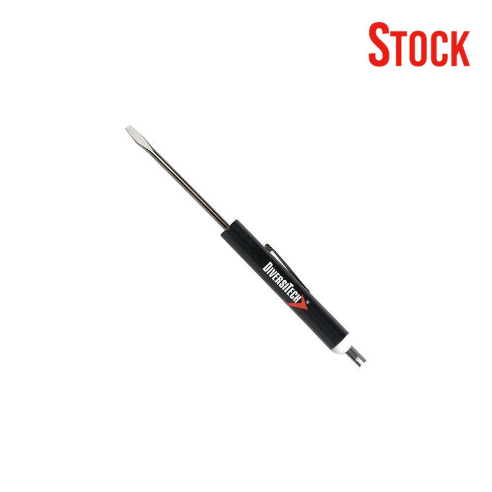 DiversiTech Pocket Screwdriver-Fixed 1/8" Flat Blade w/Valve Stem Top