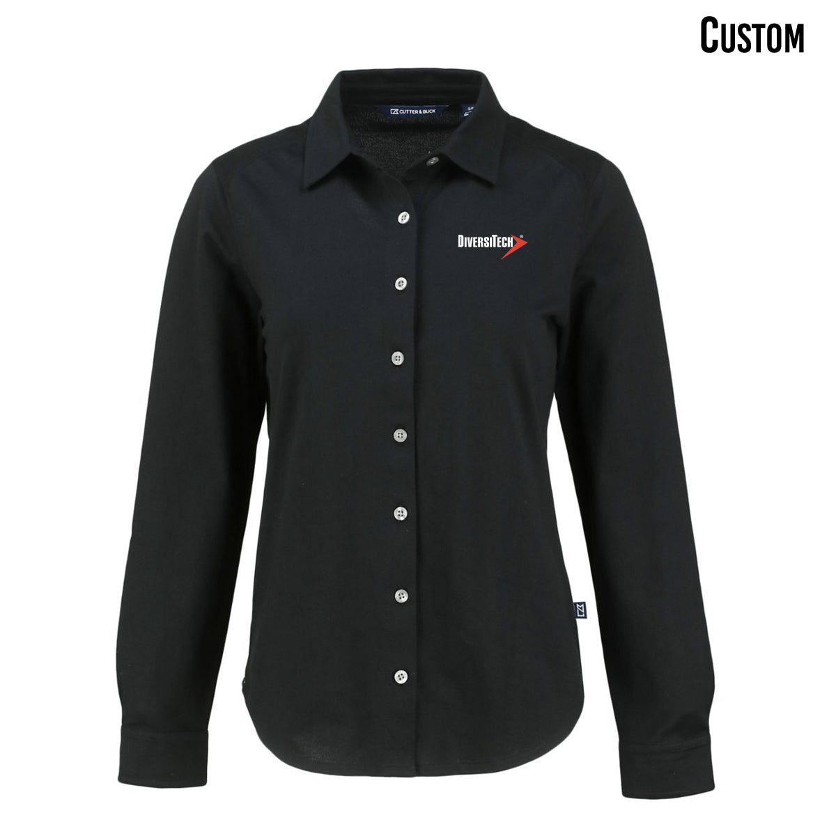 DiversiTech Cutter & Buck Advantage Tri-Blend Eco Soft Pique Long Sleeve Knitted Ladies Button Up