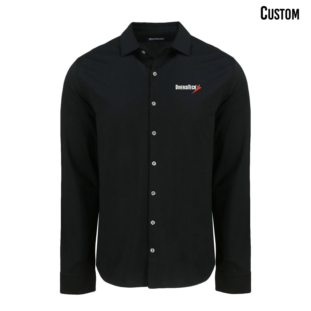 DiversiTech Cutter & Buck Advantage Tri-Blend Eco Soft Pique Long Sleeve Knitted Mens Button Up