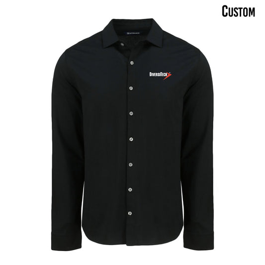 DiversiTech Cutter & Buck Advantage Tri-Blend Eco Soft Pique Long Sleeve Knitted Mens Button Up