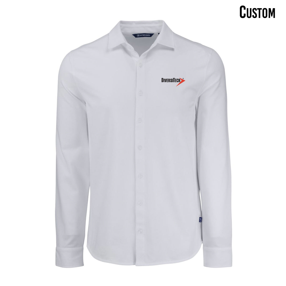 DiversiTech Cutter & Buck Advantage Tri-Blend Eco Soft Pique Long Sleeve Knitted Mens Button Up