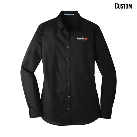 DiversiTech Ladies Long Sleeve Carefree Poplin Shirt