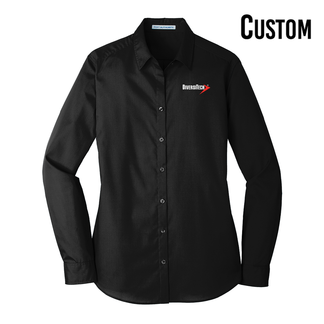 DiversiTech Ladies Long Sleeve Carefree Poplin Shirt